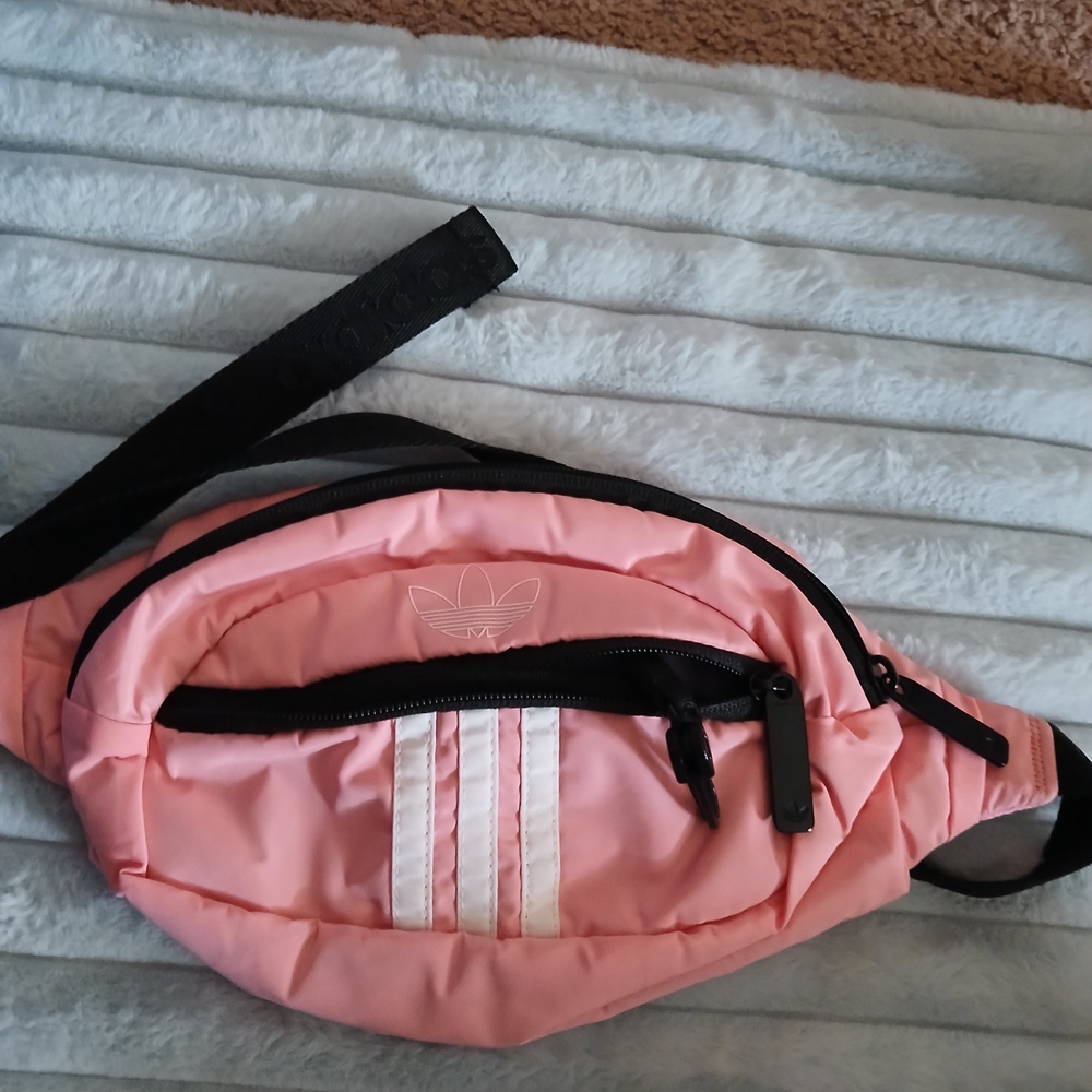 adidas Pink Waist Pack with White Stripes